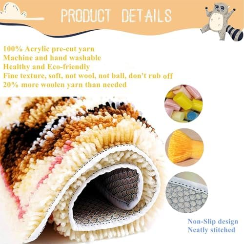 White Tiger in Jungle Latch Hook Kits for Adults Beginners, 20“ X 15"