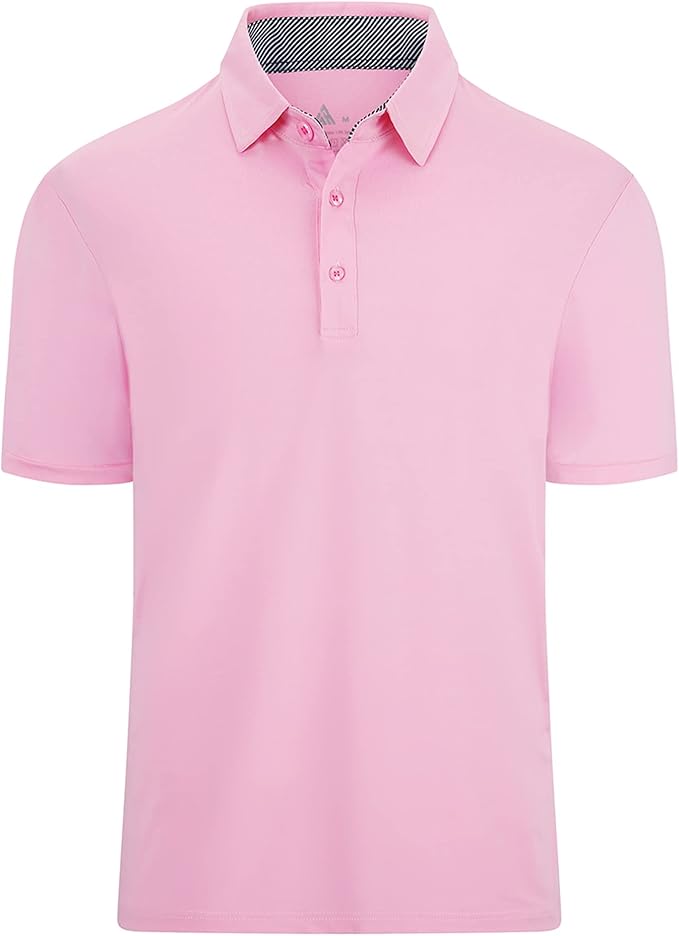 ZITY Mens Golf Shirt Short Sleeve Sport Moisture Wicking Performance Print Golf Polo Shirts for Men Collared Casual T-Shirt