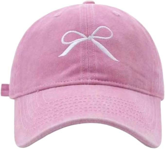 Sumleno Womens Trendy Cute Bow Baseball Cap Y2k Aesthetic Preppy Sun Cap Hiking Travel Trucker Hat Accessories