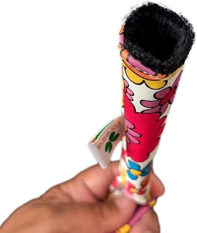 Foretra Driver Headcover Golf Club Covers Blade Mallet Putter Cover Alignment Stick Holder Hybrid Fairway Wood Head Cover Flower Pattern Novelty Golf Accessories for Most Brands