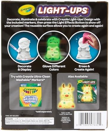 Crayola Light-Ups - Mummy, Reusable Halloween Craft Toy, Glow in The Dark Light Up Mummy, Cute Halloween Decor & Night Light, Gift for Kids, 5+