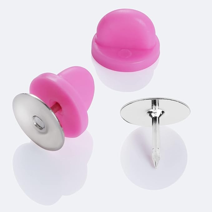 400pcs PVC Rubber Pin Backs Heliltd Butterfly Clutch Pins Tie Tacks Blank Pins - Image 4