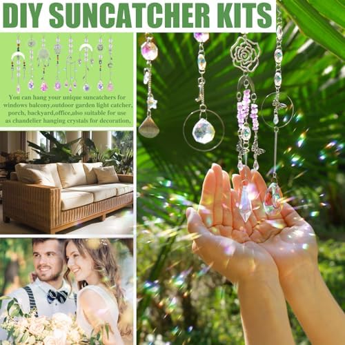 WASTROYAL 420pcs DIY Sun Catchers Making Kit for Adults Prism Hanging Decor