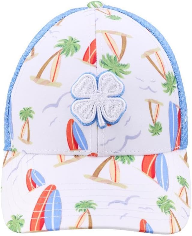 Black Clover Island Luck 36 Unisex Mesh Snapback Hat, Adjustable Black Mesh Baseball Cap
