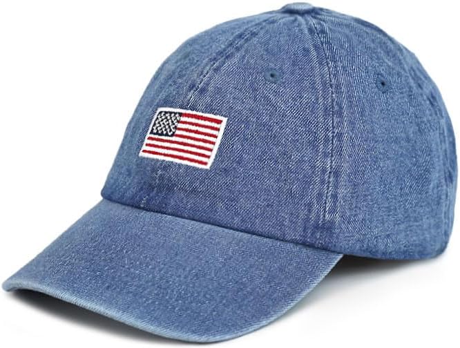 USA Flag & Embroidery Premium 100% Cotton Low Profile Adjustable Baseball Dad Cap