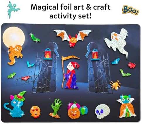 Skillmatics Foil Fun Halloween Craft, Foil Art Activity, Gift for Kids