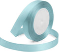 Baby Blue Ribbon 5/8 Inches x 25 Yards, Baby Blue Satin Fabric Silk Ribbon by KMERLIFE