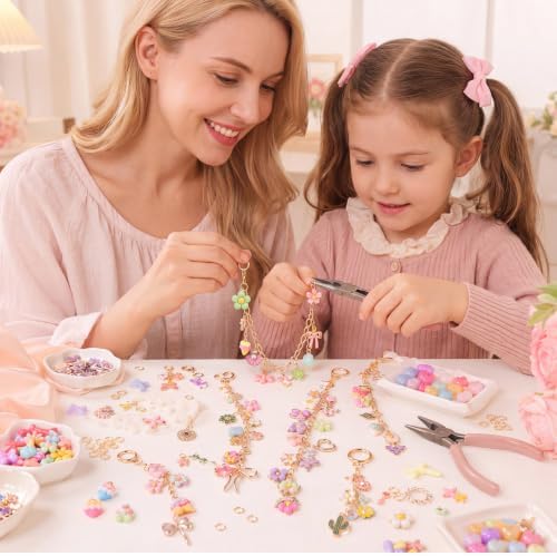 Highergo 698 Pcs Fresh Charms Lip Gloss Keychain Making Kit DIY Craft
