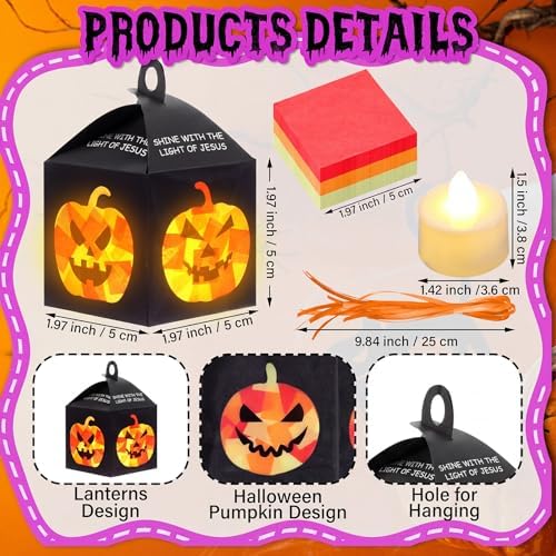 Simgoing 12 Sets Halloween Jack-O-Lantern Crafts Tissue Paper Crafts