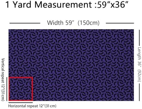 Feelyou Bat Fabric by The Yard 5 Yards for Kids Boys Girls Happy Halloween Decorative Trick or Treat Purple Upholstery Fabric for Chairs ，Soft Flannel