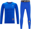 DEVOROPA Youth Boys Compression Thermal Shirt Long Sleeve Kids Fleece Baselayer Soccer Baseball Undershirt Slim/Regular/Husky