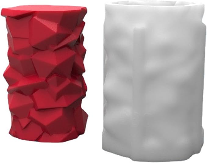 3D Cylindrical Candle Silicone Mold Stone Stacking Layered Candle Soap Mould by Anktily