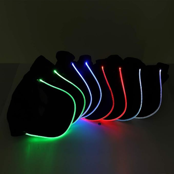 JIGUOOR LED Hat Light Up Baseball Cap Flash Glow Party Hat Rave Accessories for Festival Club Stage Hip-hop Performance
