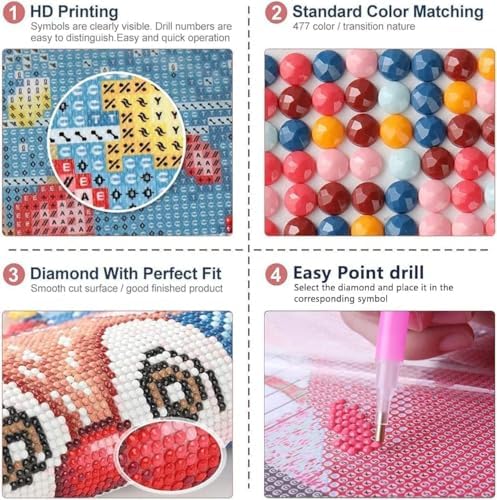 6-Pack Halloween Diamond Art Kits for Adults, Diamond Painting 12x16 Inch