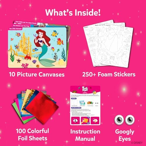 Skillmatics Foil Fun Disney Princess, Foil Art & Craft Kit, Gift for Kids