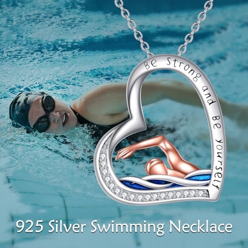 Hancock Sports Necklace Sterling Silver Sports Heart Pendant Hobby Jewelry Gift for Women