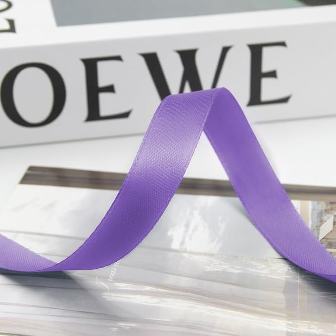 5/8 Inch 100 Yards Satin Ribbon Light Purple, Solid Color Fabric Ribbon - Image 8