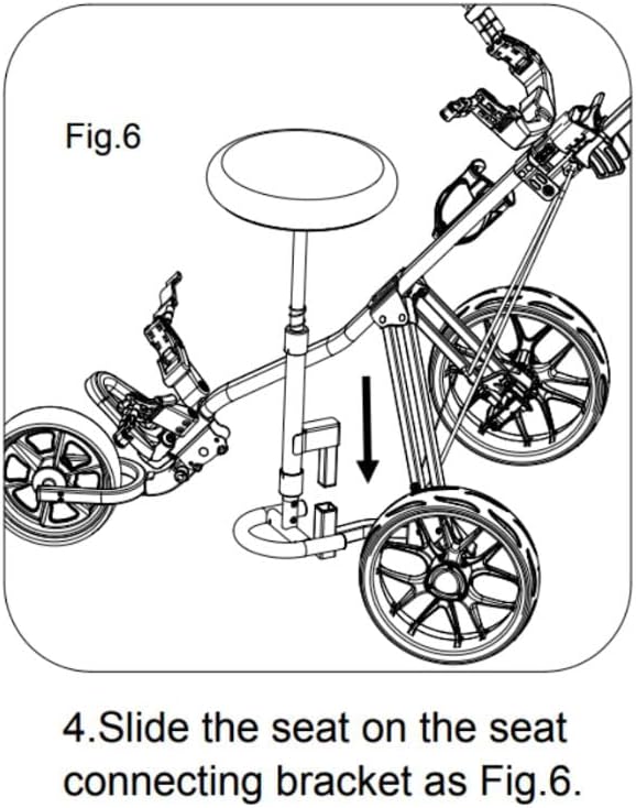 Caddytek Removable Golf Cart Seat, Golf Push Cart Seat, Golf Chair Accessory, Trolly Seat for 3 Wheels and 4 Wheels