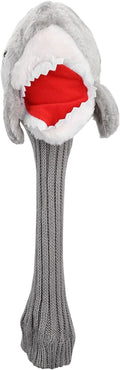 Tiiyee Shark Golf Head Cover, Animals Driver Headcover 3 5 Wood Putter Club Protector Funny Cartoon Plush Cloth Stylish Protection Long Neck for Adults Kids Golfer Men Women Lovers Gift Accessories