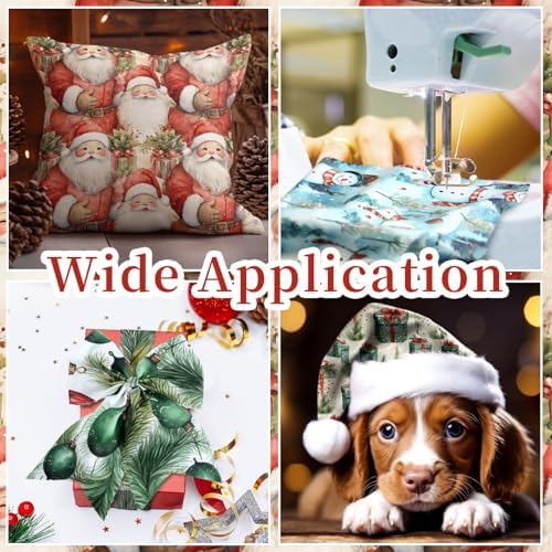 Hahafelt 10 Pcs Watercolor Christmas Quilting Fabric Bundles 20 x 20 Inch