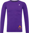 DEVOROPA Youth Boys Compression Thermal Shirt Long Sleeve Kids Fleece Baselayer Soccer Baseball Undershirt Slim/Regular/Husky