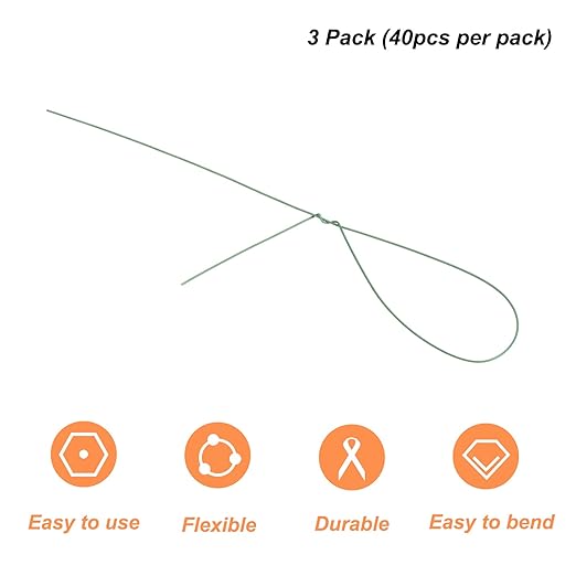 PATIKIL 32 Inch 24 Gauge Floral Stem Wire, 3 Pack/120 Pieces Bouquet Stem Paper - Image 3