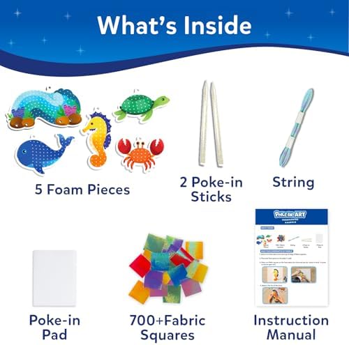 Skillmatics Poke-in Art – Underwater Animals, Wood Craft Kit, Gift for Kids
