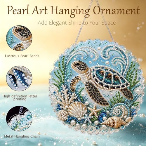 AIBOERL Pearl Diamond Art Kits for Adults, Acrylic Hanging Suncatcher