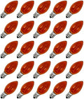 Creative Hobbies® Transparent Orange C7 Light Bulbs - 7 Watt, Steady Burning, Candelabra Base - Ideal for Halloween Pumpkin Lights & Christmas | Box of 25