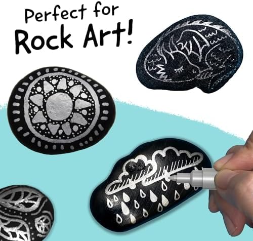 4 Acrylic Metallic Silver Paint Pen - Image 9
