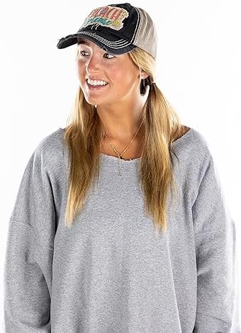 Funky Junque Distressed Vintage Baseball Cap - Embroidered Patch Women's Hat - Holiday, Lifestyle & Patriotic Designs