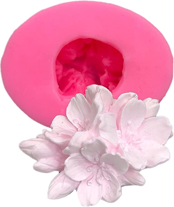 Plum Bossom Flower Silicone Soap Mold Candle Mold Fondant Chocolate Candy Cake - Image 3
