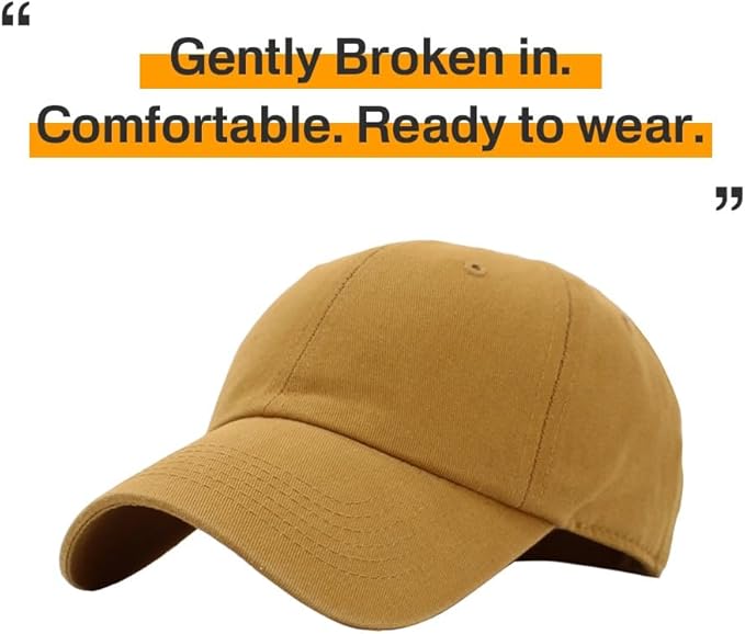 KBETHOS Classic Unisex Cotton Adjustable Low Crown Baseball Cap – Plain Dad Hat