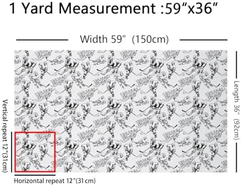 Feelyou Ice Hockey Fabric By The Yard Decorative
