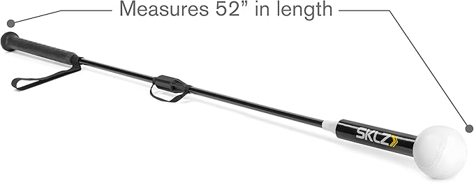 SKLZ Hitting Stick Batting Swing Trainer for Baseball and Softball, One-on-One Coaching Tool for Ball Contact, Hand-Eye Coordination, and Bat Speed