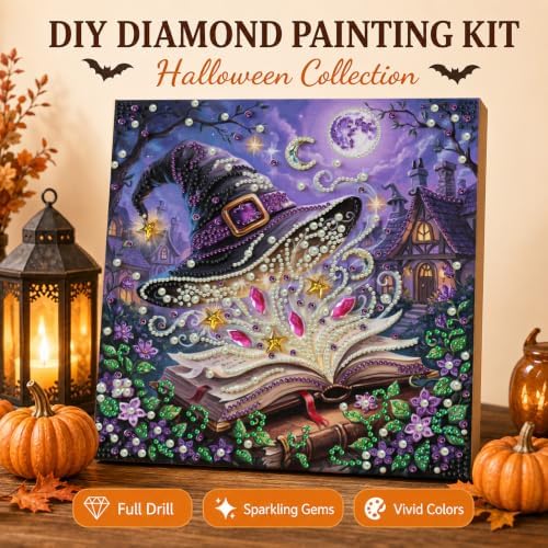 Reofrey DIY Halloween Pearl Art Kits for Adults, 5D Diamond Art Kits B08