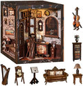 Roroom DIY Miniature House Kit, Vintage Music Parlor Dollhouse Kit