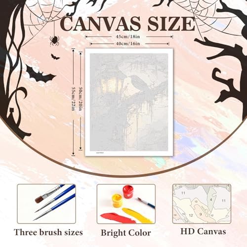 PHANTASYART Gothic Paint by Numbers Kit for Adults 16x20inch