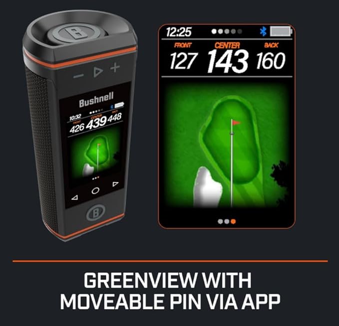 Bushnell Wingman HD View Golf Speaker, 3.5" Touchscreen, GPS Distances, Premium 360° Audio, Waterproof Design, Magnetic Cart Mount with Wearable4U Car/Wall Chargers & Golf Tools Bundle