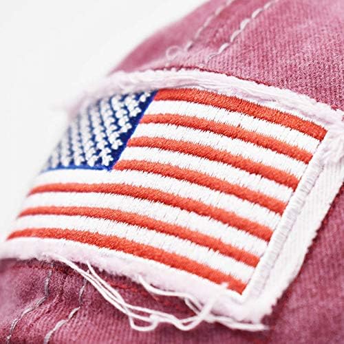 Distressed Ponytail Hat for Women American-Flag Pony Tail Caps High Bun