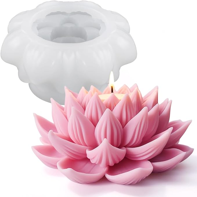 3D Lotus Candle Molds for Candle Making Supplies Flower Silicone Mold for by Unknown