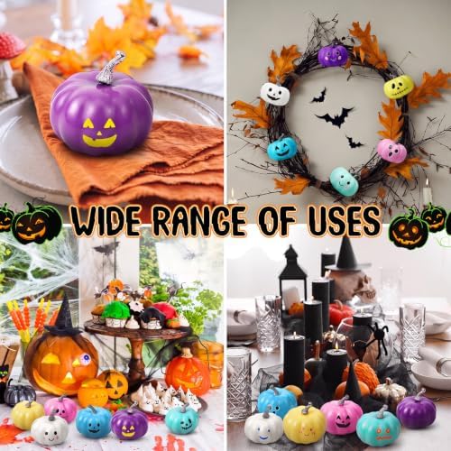 28 Pcs DIY Pumpkin Painting Kit for Fall Halloween 24 Foam Pumpkins Crafts