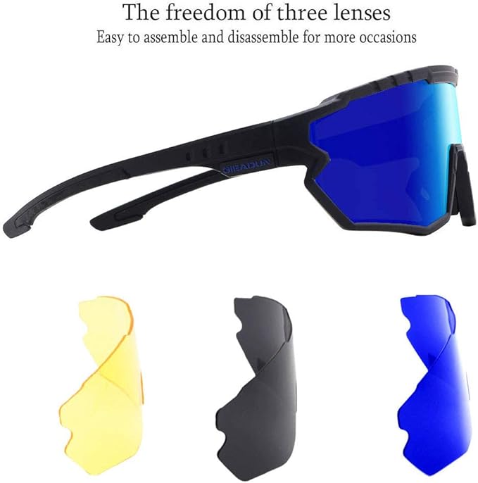 Sports Sunglasses Cycling Glasses Pink Polarized Glasses Baseball glasses with 3 lenses,Fishing,Ski Running Golf
