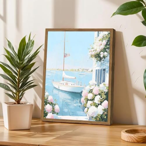 GOUOYANA Paint By Numbers Kit for Adults-Sailboat Coastal Landscape Canvas