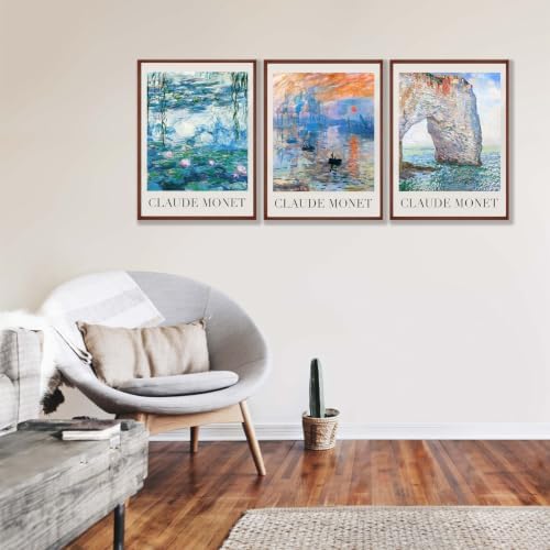 GOUOYANA 3 Pack Monet Paint By Numbers Kit for Adults-Frameless 12x16 Inch