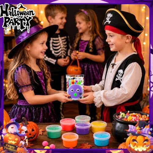 24 Packs Halloween Crafts for Kids DIY Monster Air Dry Clay Kit