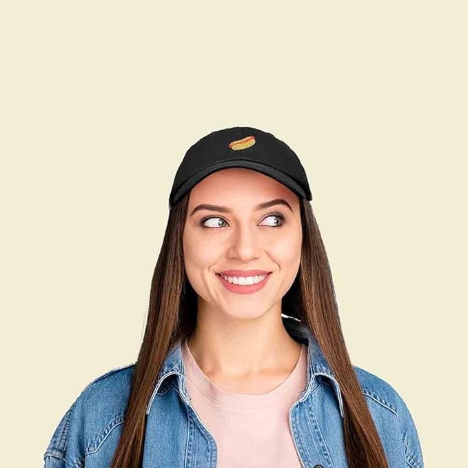 DALIX Hot Dog Hat Embroidered Mens Womens Baseball Cap