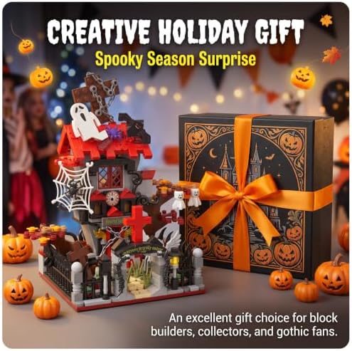 Halloween Haunted House Building Set, Mini Vampire Castle Blocks
