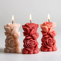 Rose Bouquet Candle Molds Pillar Silicone Mold Resin Casting by USUKUSI