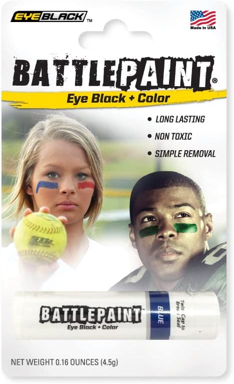 EyeBlack BattlePaint – Bright Colored Under Eye Black Grease for Pro Athletes and Super Fans – Baseball, Softball, Football – 2 Sticks